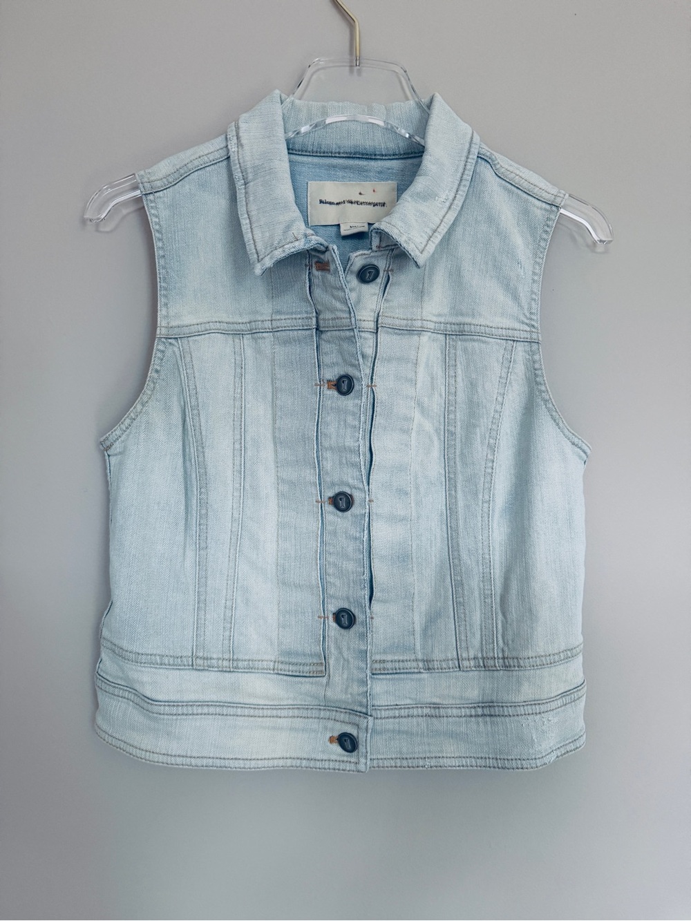 Pilcro and the Letterpress Light Wash Denim Vest - Women Jeans